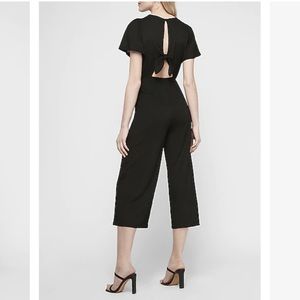 Black cinched waist jumpsuit from Express.